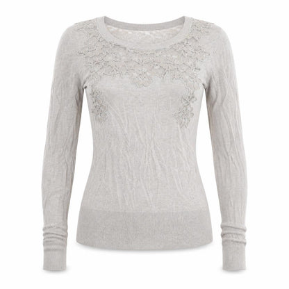 Topshop Womens Brown Floral Knit Pullover Jumper Size 8