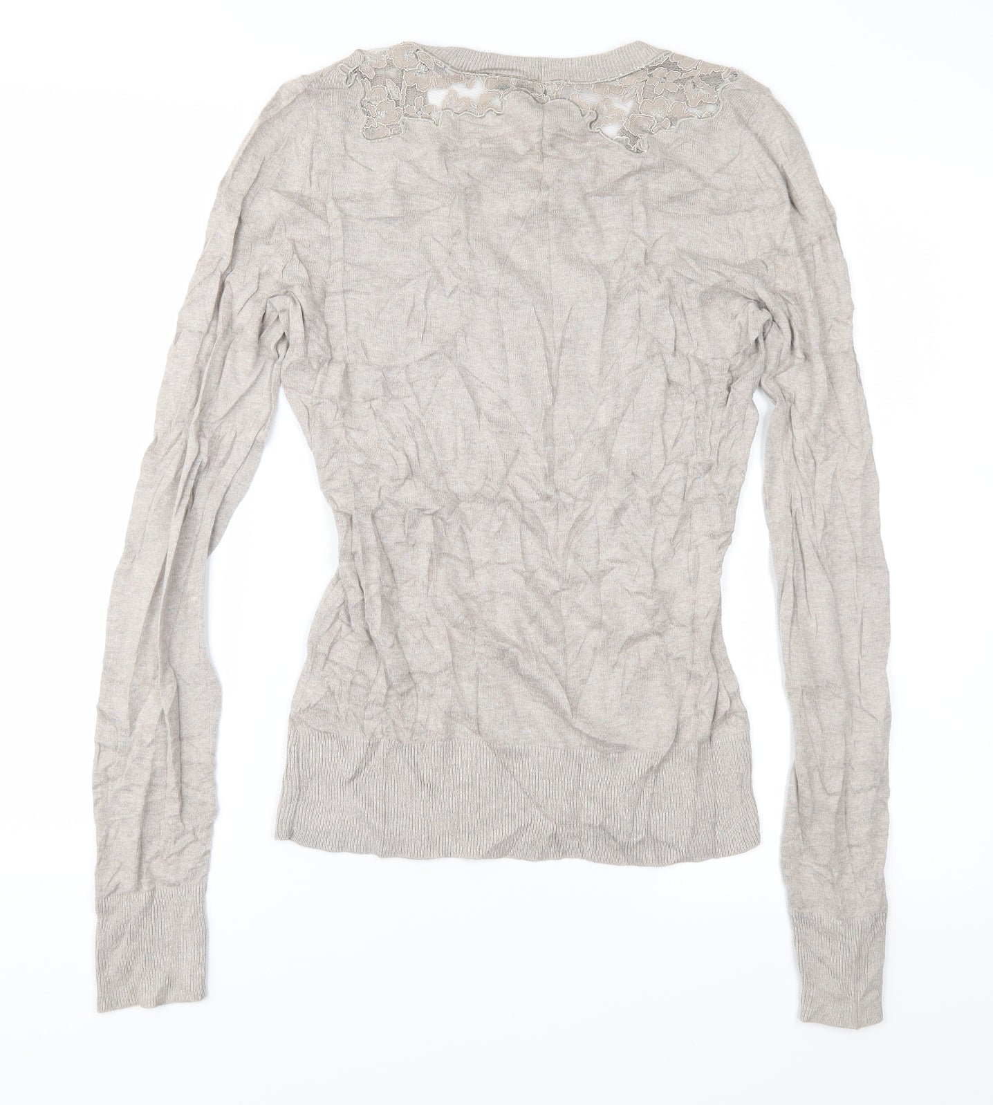 Topshop Womens Brown Floral Knit Pullover Jumper Size 8