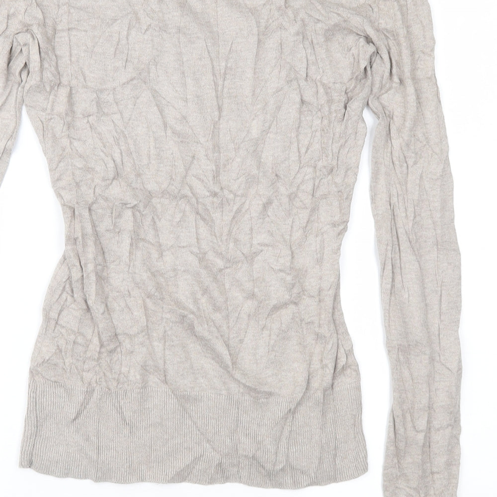 Topshop Womens Brown Floral Knit Pullover Jumper Size 8