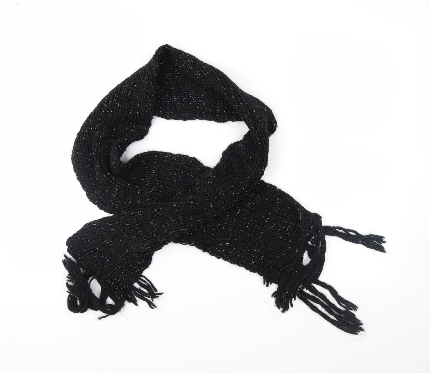 Preworn Womens Black  Knit  Scarf