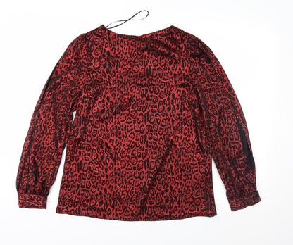 Womens UK Size 8 Peacocks Red Basic Blouse