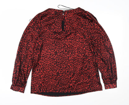 Womens UK Size 8 Peacocks Red Basic Blouse