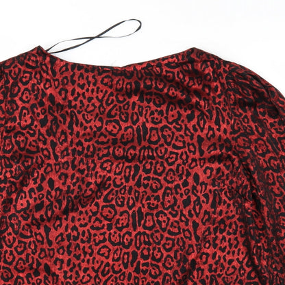 Womens UK Size 8 Peacocks Red Basic Blouse