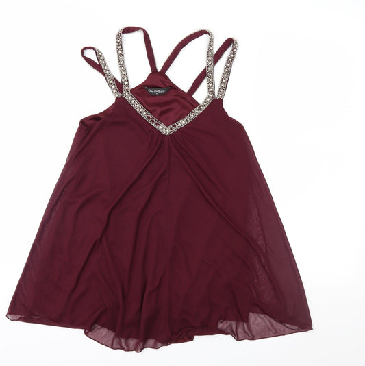 Miss Selfridge Womens Purple  Chiffon Basic Blouse Size 6