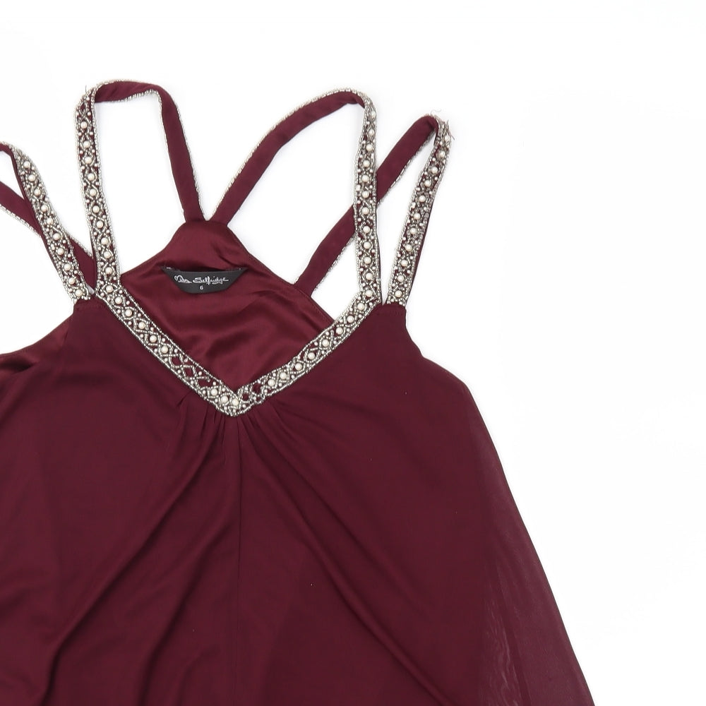 Miss Selfridge Womens Purple  Chiffon Basic Blouse Size 6