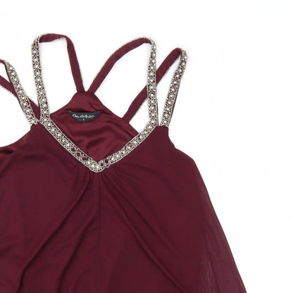 Miss Selfridge Womens Purple  Chiffon Basic Blouse Size 6