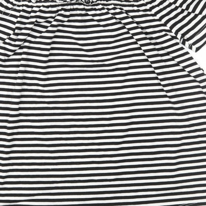 Womens UK Size 8 Peacocks Black Basic Blouse