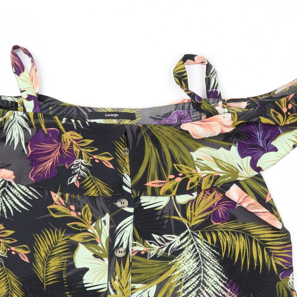 George Womens Multicoloured Floral  Basic Blouse Size 8