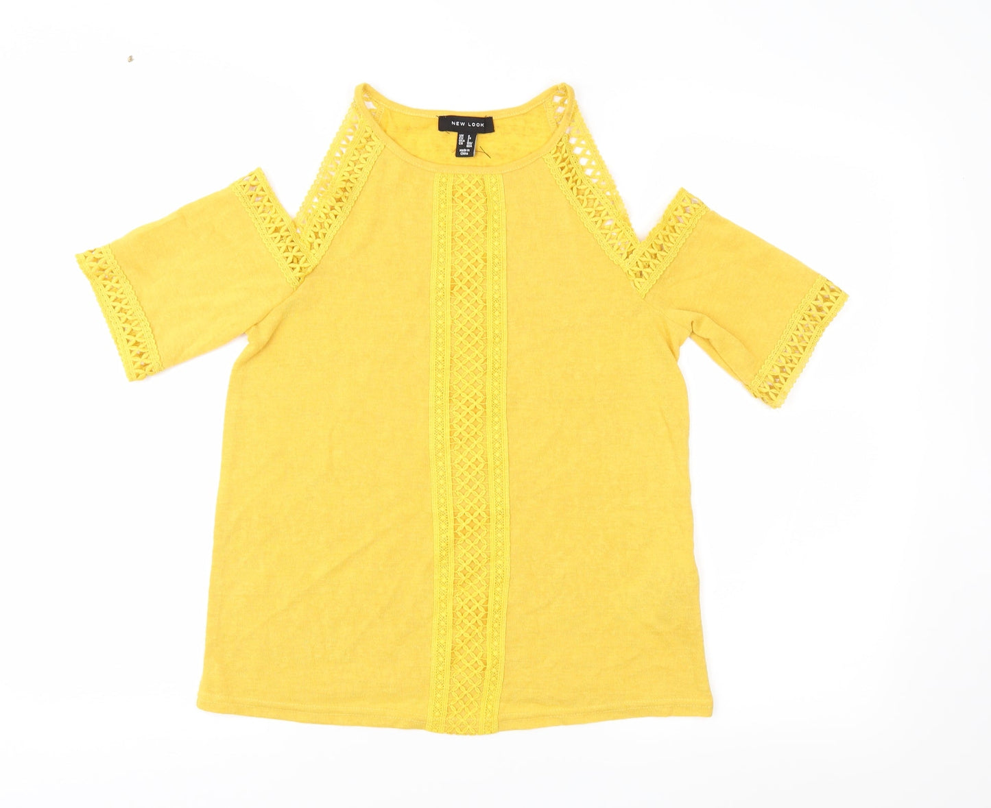 Womens UK Size 6 New Look Yellow Basic Blouse