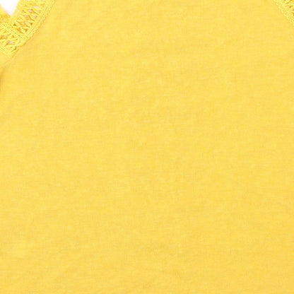 Womens UK Size 6 New Look Yellow Basic Blouse