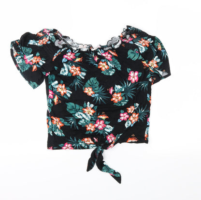 Womens UK Size 6 New Look Black Basic Blouse