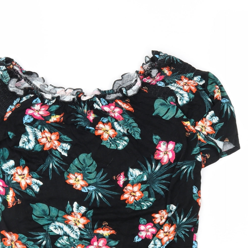 Womens UK Size 6 New Look Black Basic Blouse