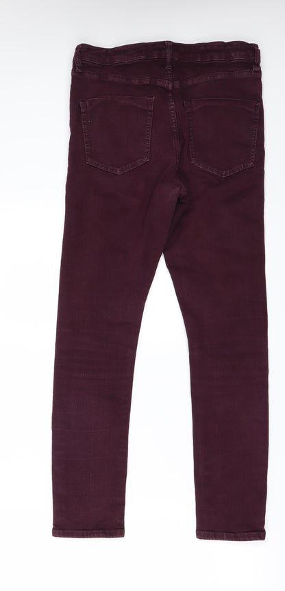 Topshop Womens Red  Denim Skinny Jeans Size 28 in L30 in