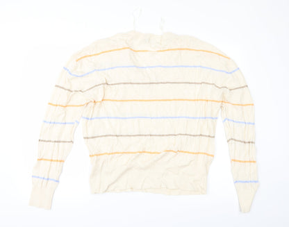 Marks and Spencer Womens Ivory Striped  Pullover Jumper Size XL