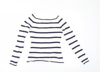H&M Womens Ivory Striped  Pullover Jumper Size S