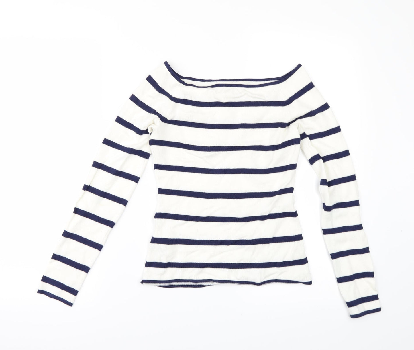 H&M Womens Ivory Striped  Pullover Jumper Size S