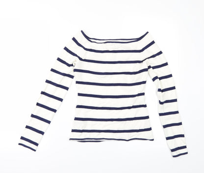 H&M Womens Ivory Striped  Pullover Jumper Size S