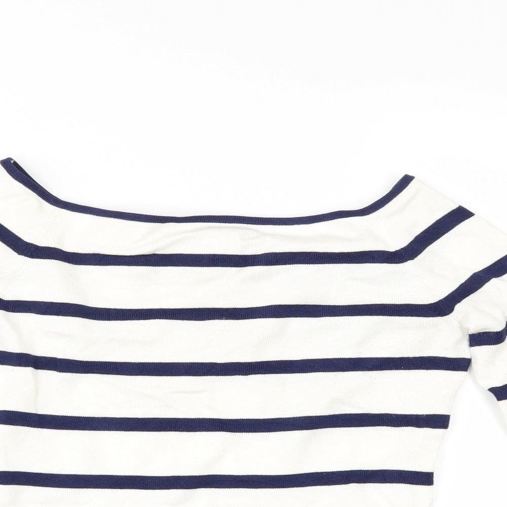 H&M Womens Ivory Striped  Pullover Jumper Size S