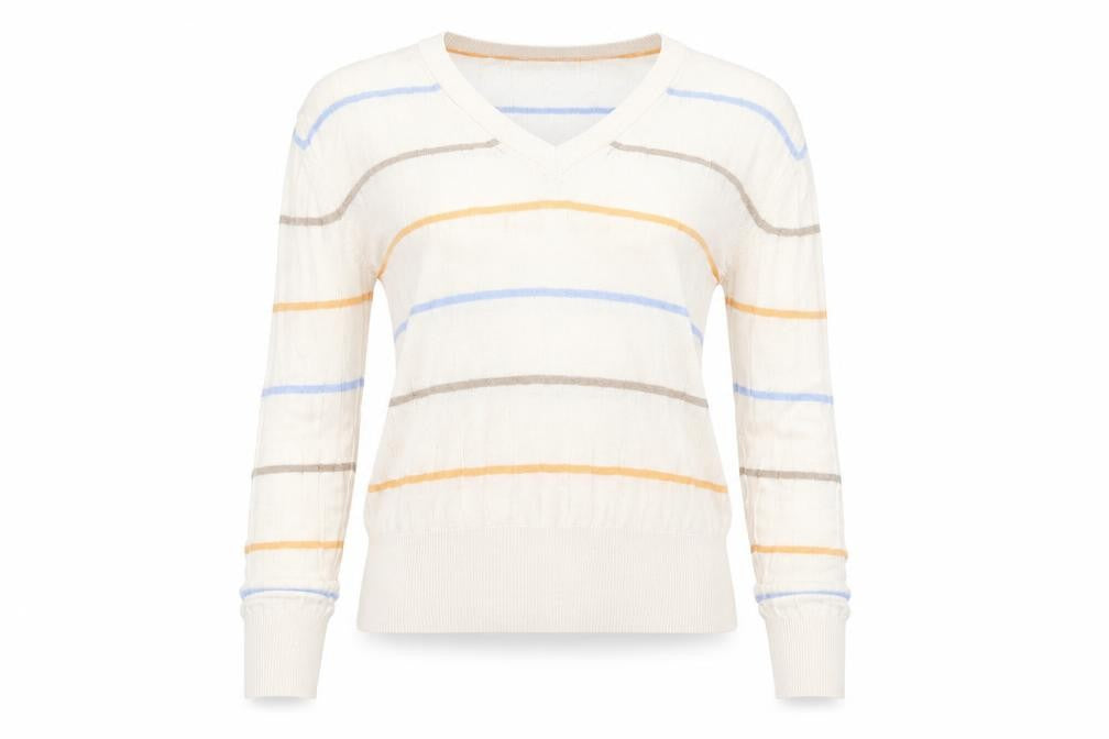 Marks & Spencer Womens Ivory Striped  Pullover Jumper Size S