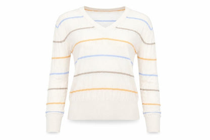 Marks & Spencer Womens Ivory Striped  Pullover Jumper Size S