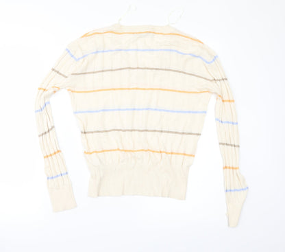 Marks and Spencer Womens Ivory Striped  Pullover Jumper Size S