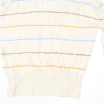 Marks and Spencer Womens Ivory Striped  Pullover Jumper Size S