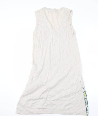 INDIWOMAN Womens Beige Floral  Jumper Dress  Size M
