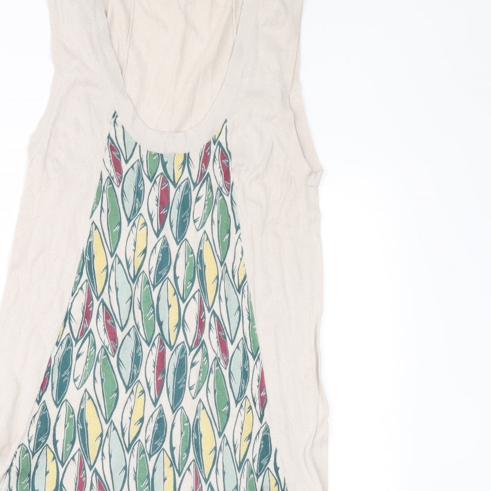 INDIWOMAN Womens Beige Floral  Jumper Dress  Size M