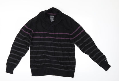 Kensington Mens Grey Striped  Pullover Jumper Size M