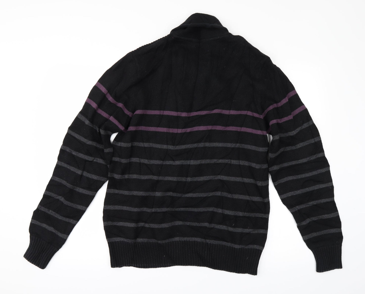 Kensington Mens Grey Striped  Pullover Jumper Size M