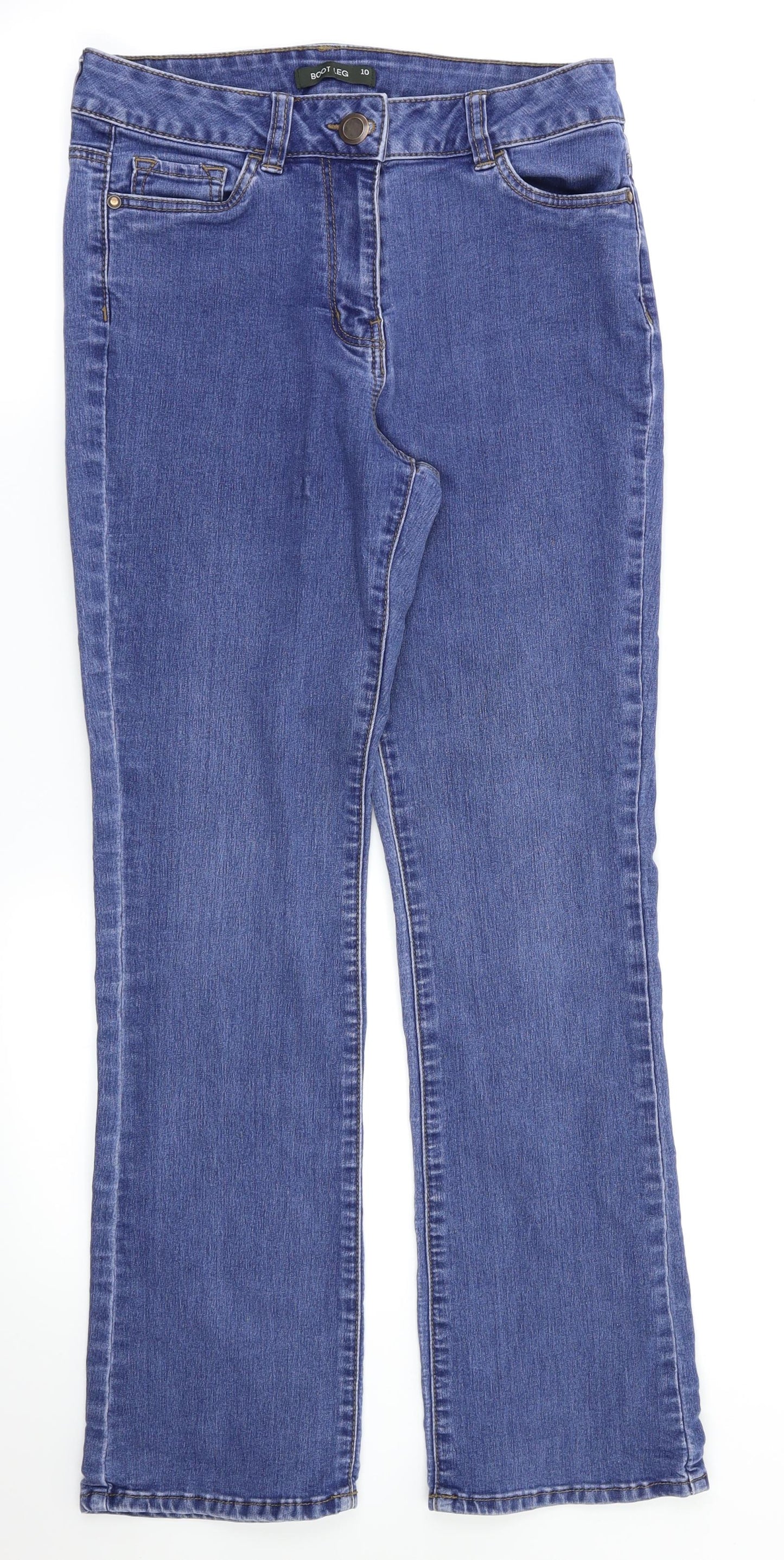 Bonmarché Womens Blue Houndstooth  Skinny Jeans Size 10 L29 in