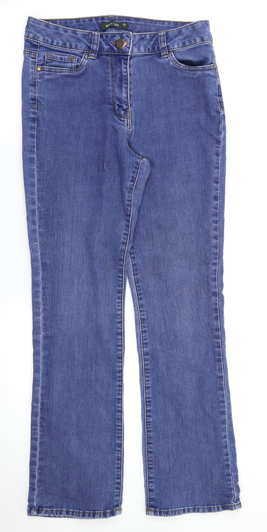 Bonmarché Womens Blue Houndstooth  Skinny Jeans Size 10 L29 in