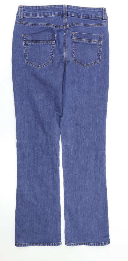 Bonmarché Womens Blue Houndstooth  Skinny Jeans Size 10 L29 in