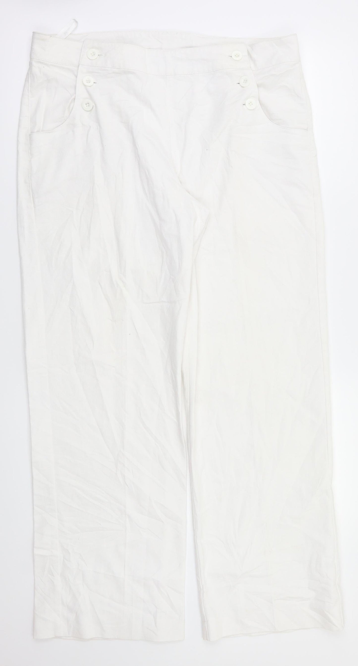 Womens UK Size 14 Epilogue Relaxed Fit  White Trousers