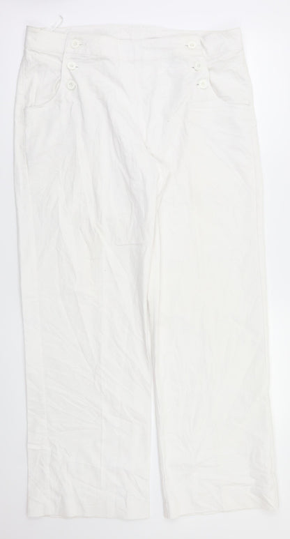 Womens UK Size 14 Epilogue Relaxed Fit  White Trousers