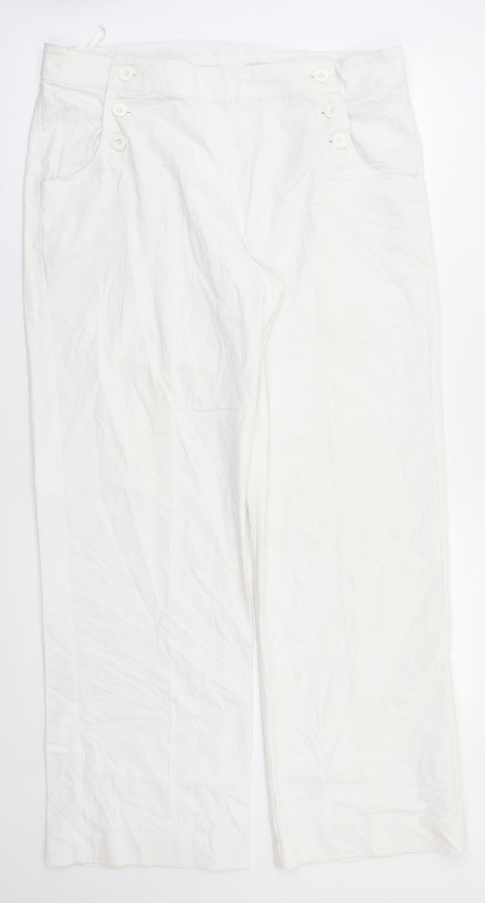 Womens UK Size 14 Epilogue Relaxed Fit  White Trousers