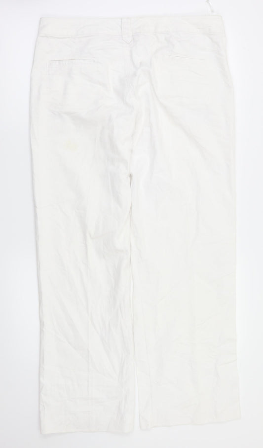 Womens UK Size 14 Epilogue Relaxed Fit  White Trousers