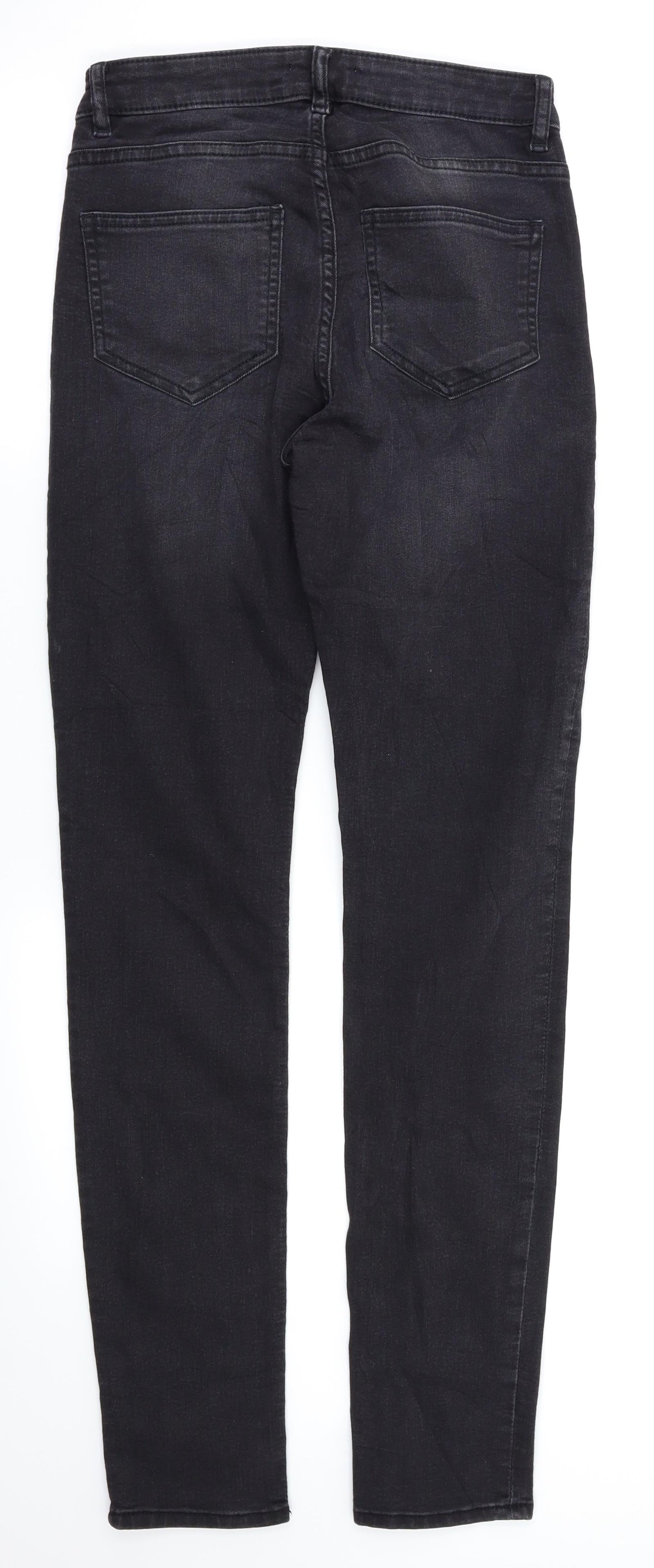 Womens UK Size 4 H&M Regular Fit Skinny Black Jeans