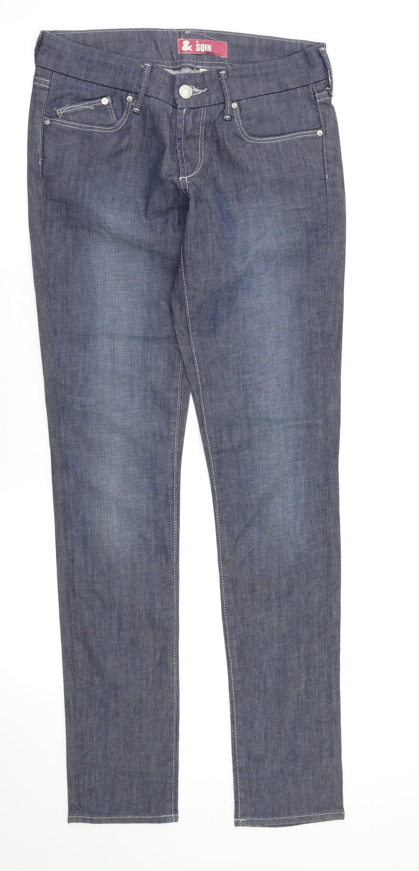 Womens UK Size 26 SQIN Regular Fit Straight Grey Jeans