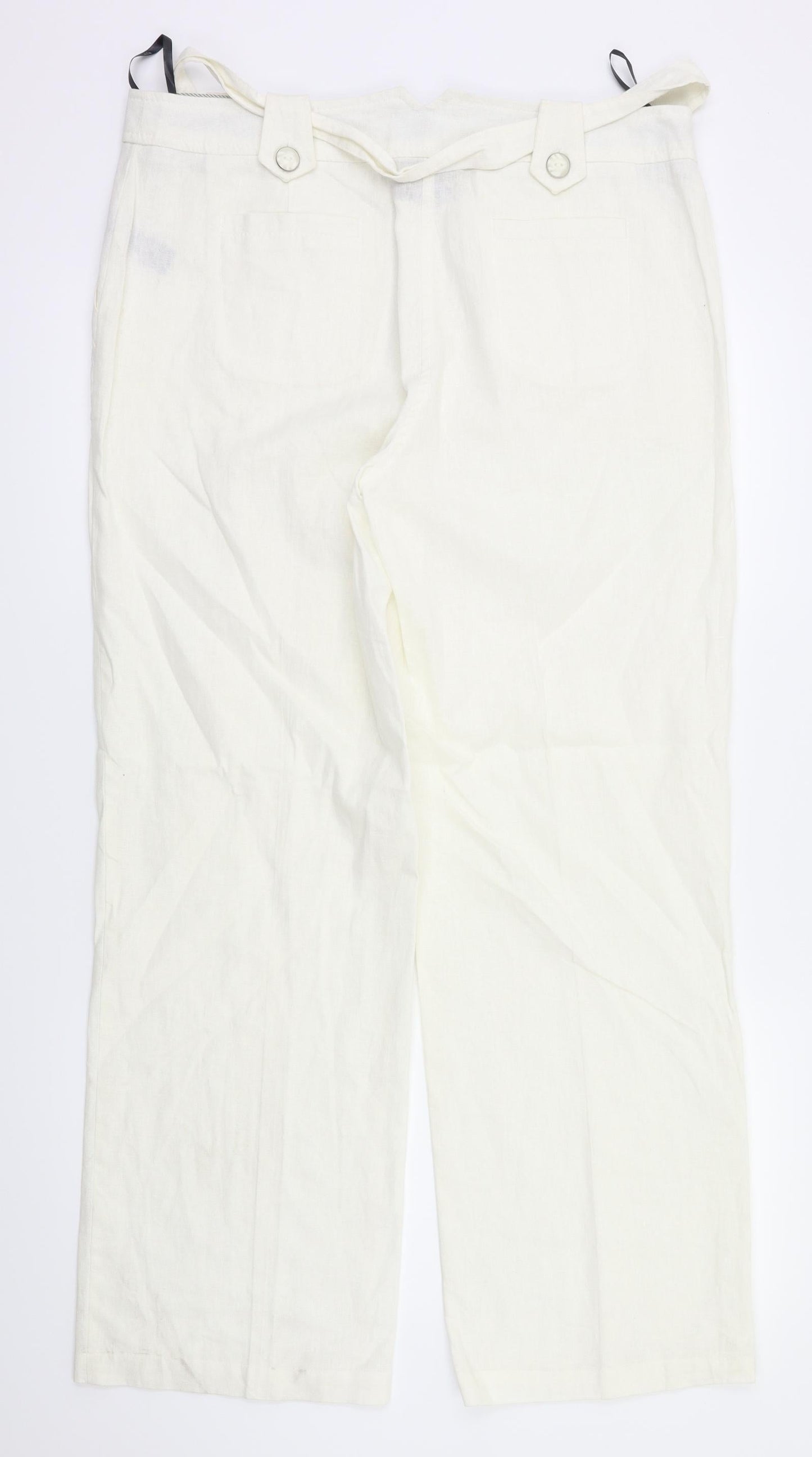 Womens UK Size 14 BHS Regular Fit  White Trousers