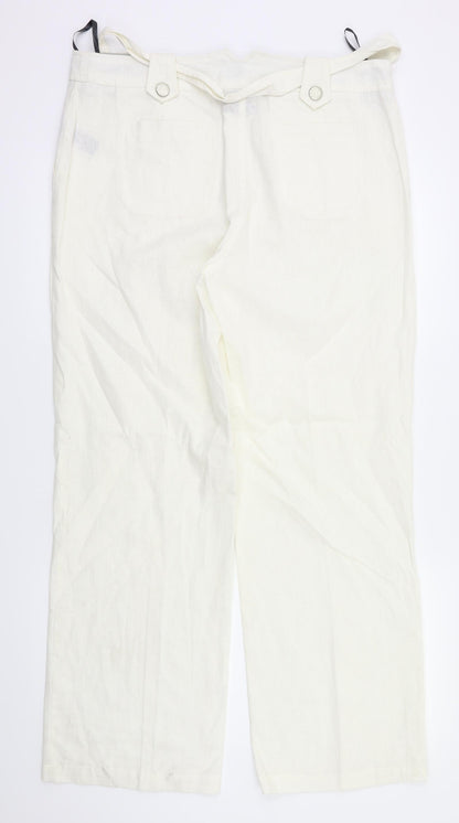 Womens UK Size 14 BHS Regular Fit  White Trousers