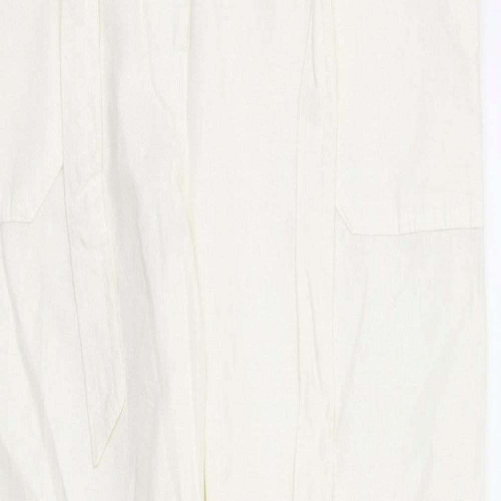 Womens UK Size 14 BHS Regular Fit  White Trousers