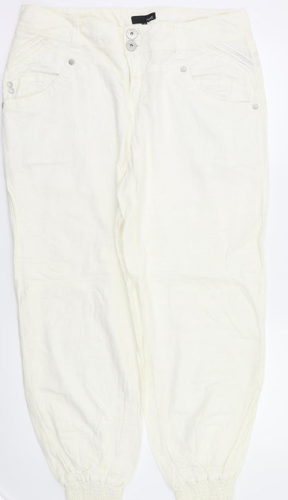 NEXT Womens White   Sweatpants Trousers Size 14 L29 in