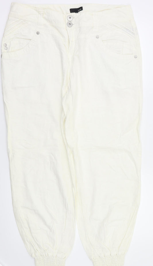 NEXT Womens White   Sweatpants Trousers Size 14 L29 in