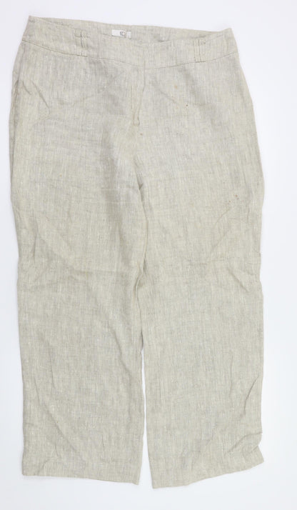 cc Womens Beige   Trousers  Size 14 L28 in
