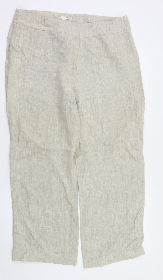 cc Womens Beige   Trousers  Size 14 L28 in