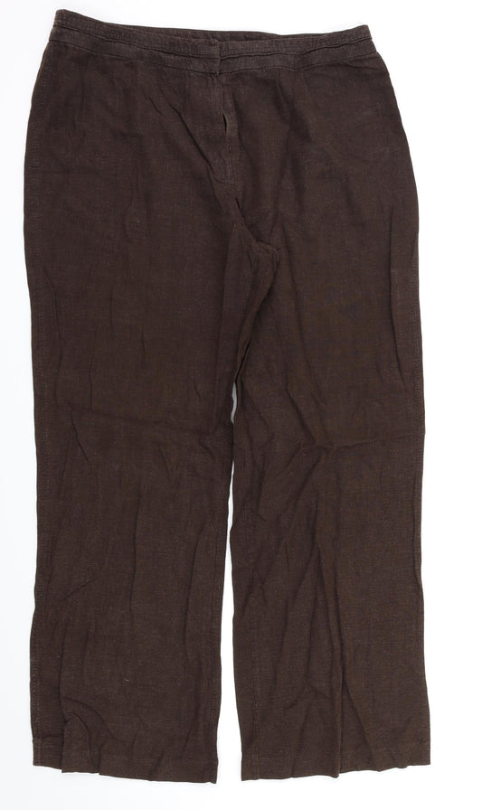 M&S  Womens Brown   Trousers  Size 14 L28 in
