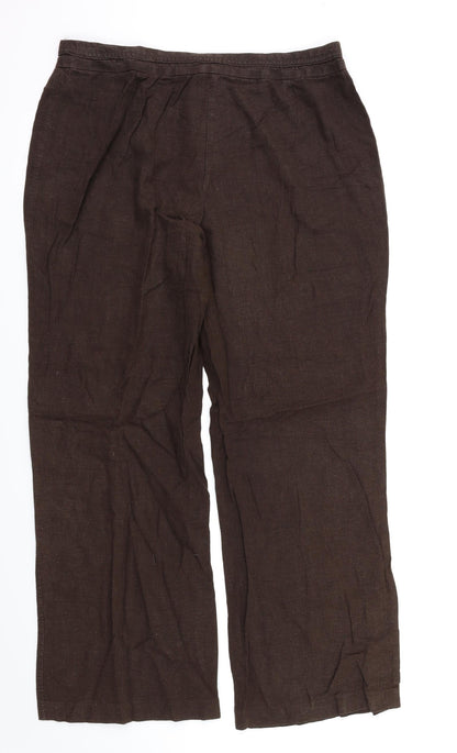 M&S  Womens Brown   Trousers  Size 14 L28 in