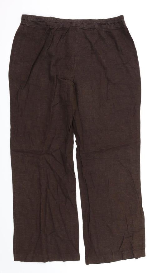 M&S  Womens Brown   Trousers  Size 14 L28 in