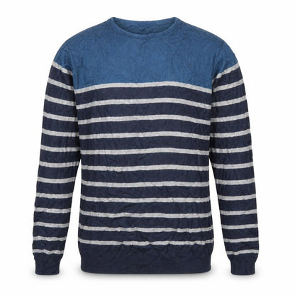 Cedarwood State Mens Blue Striped Pullover Jumper Size S